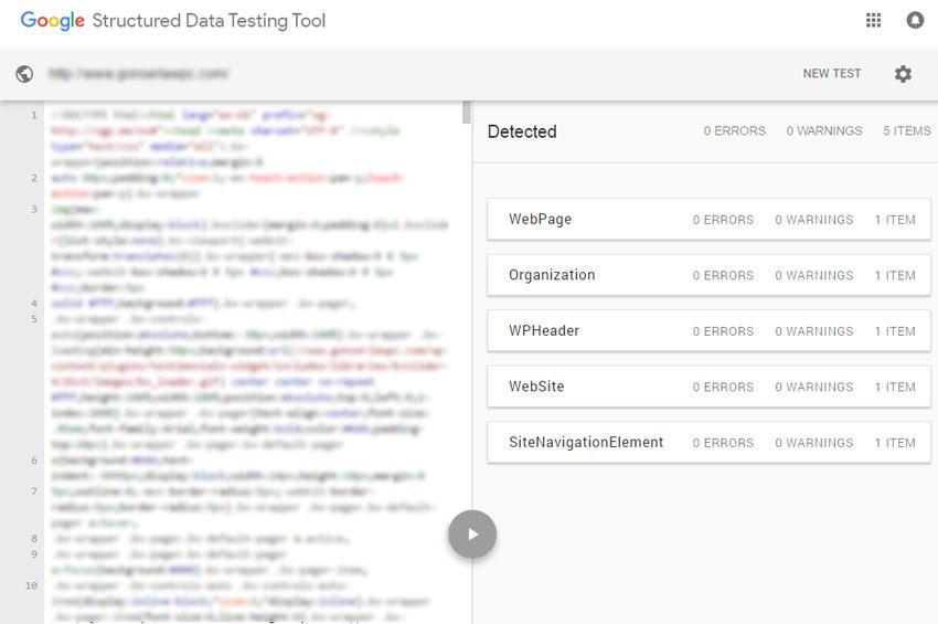 Google Structured Data Testing Tool